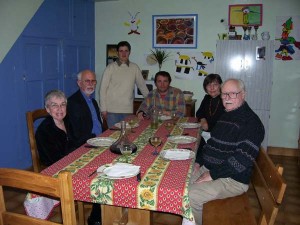 A French family hosts us in their home located in a small village.
