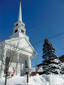 Our first goal is a visit to this typical New England church.