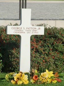The grave of General George S. Patton Jr. is separated from the rest as he is considered a hero by the people of Luxembourg as he liberated the area.