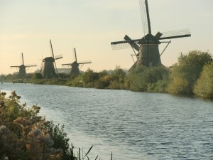 The canal at Kinderdijk with its reeds and tall grasses plus the lone windmill and a refreshing breeze made this scene ideal.