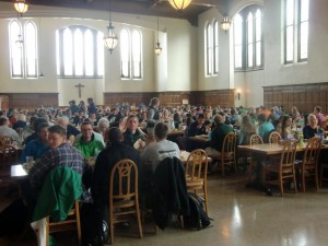 We enjoyed eating with the students in the great dining hall.