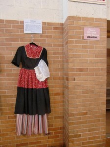 This is a sample of one of the old Dutch costumes on display.