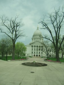The great white dome of the Wisconsin State Capitol in Madison