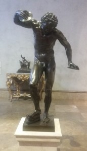 This statue of the Greek Discus Thrower presents the beauty of the human body.