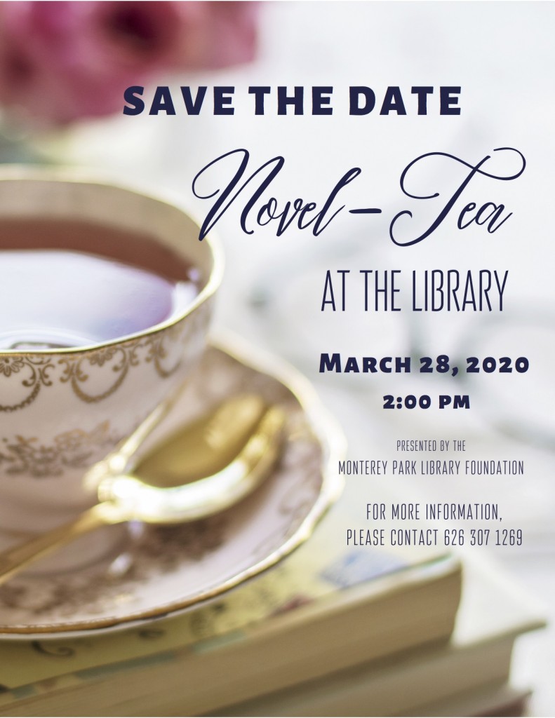 Novel-Tea Save the Date flyer