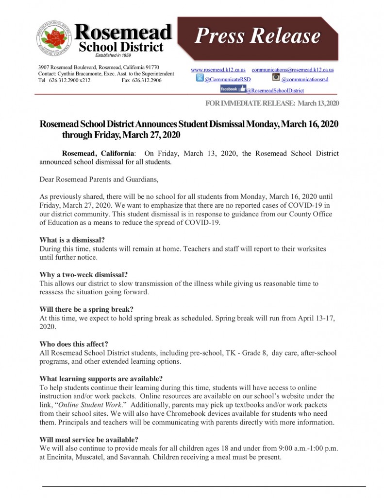 News from Rosemead School District1