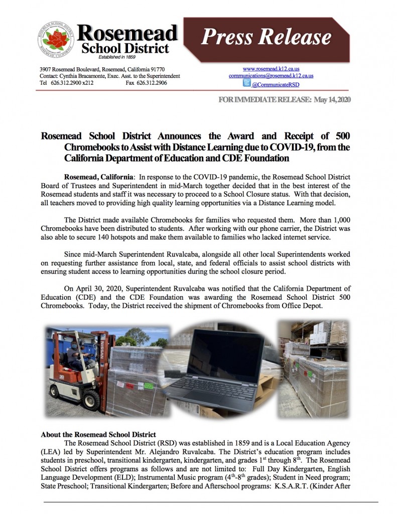 News from the Rosemead School District flyer1